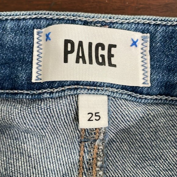 PAIGE Women’s Jeans 25 Cindy Straight Distressed Raw Hem Crop - Picture 6 of 8